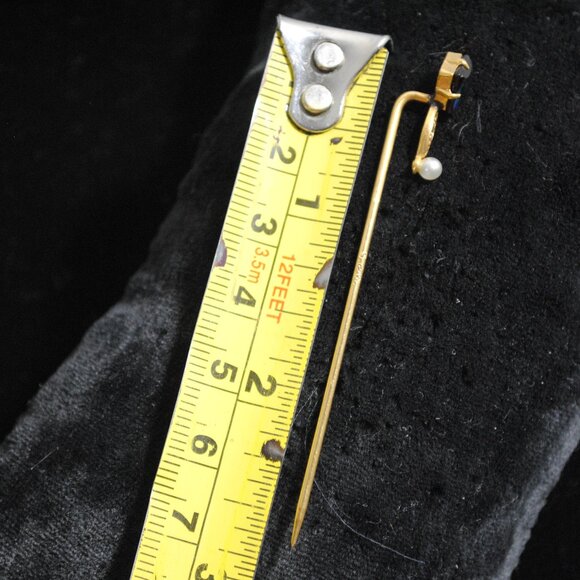 Antique Sturdevant & Whiting Gold-plated Stick Pin with Color Shifting Glass - Picture 12 of 12